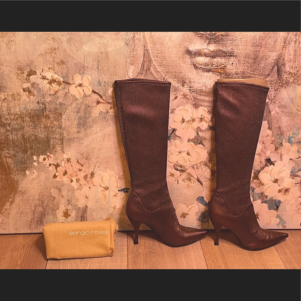 Sergio Rossi Copper Boots Stretch fit